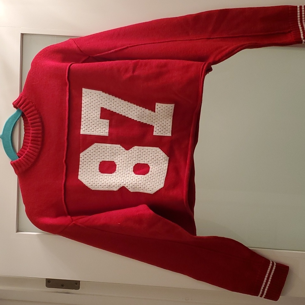 COPY - CHUNKY  OVERSIZED CROPPED SWEATER #87 RED SMALL - Picture 14 of 15